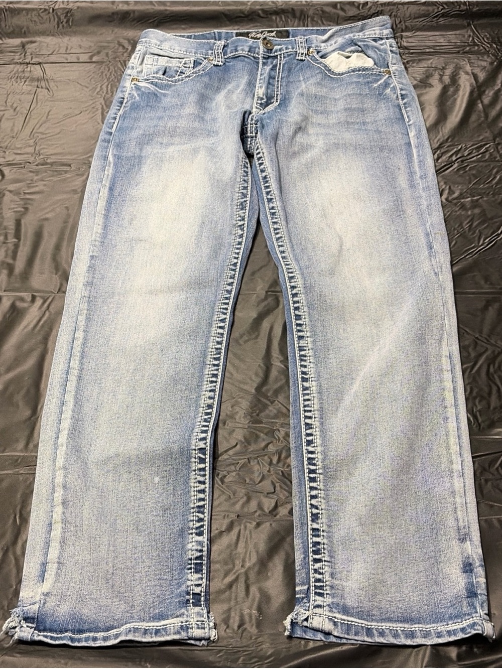 True Luck Bootcut Men's Jeans Size 32x30 Blue Denim Embroidered Great Condition